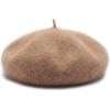 imageEXLURA 95 Wool Beret Artist Hat French Hat Casual Solid Color Spring Winter Hat for Women Khaki