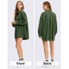 imageEXLURA Womens Corduroy Shirts Oversized Button Down Long Sleeve Jacket Shackets Loose Blouses Fall Casual OutfitsArmy Green