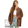 imageEXLURA Womens Corduroy Shirts Oversized Button Down Long Sleeve Jacket Shackets Loose Blouses Fall Casual OutfitsBrown