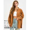 imageEXLURA Womens Corduroy Shirts Oversized Button Down Long Sleeve Jacket Shackets Loose Blouses Fall Casual OutfitsCoffee