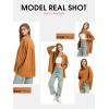 imageEXLURA Womens Corduroy Shirts Oversized Button Down Long Sleeve Jacket Shackets Loose Blouses Fall Casual OutfitsCoffee