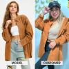 imageEXLURA Womens Corduroy Shirts Oversized Button Down Long Sleeve Jacket Shackets Loose Blouses Fall Casual OutfitsCoffee