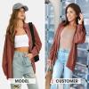 imageEXLURA Womens Corduroy Shirts Oversized Button Down Long Sleeve Jacket Shackets Loose Blouses Fall Casual OutfitsCrimson Red