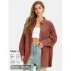 imageEXLURA Womens Corduroy Shirts Oversized Button Down Long Sleeve Jacket Shackets Loose Blouses Fall Casual OutfitsCrimson Red