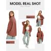 imageEXLURA Womens Corduroy Shirts Oversized Button Down Long Sleeve Jacket Shackets Loose Blouses Fall Casual OutfitsCrimson Red