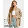 imageEXLURA Womens Corduroy Shirts Oversized Button Down Long Sleeve Jacket Shackets Loose Blouses Fall Casual OutfitsDark Apricot