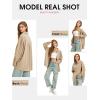 imageEXLURA Womens Corduroy Shirts Oversized Button Down Long Sleeve Jacket Shackets Loose Blouses Fall Casual OutfitsDark Apricot