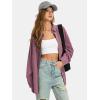 imageEXLURA Womens Corduroy Shirts Oversized Button Down Long Sleeve Jacket Shackets Loose Blouses Fall Casual OutfitsGrey Purple