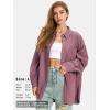 imageEXLURA Womens Corduroy Shirts Oversized Button Down Long Sleeve Jacket Shackets Loose Blouses Fall Casual OutfitsGrey Purple