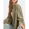 imageEXLURA Womens Corduroy Shirts Oversized Button Down Long Sleeve Jacket Shackets Loose Blouses Fall Casual OutfitsKhaki