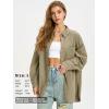 imageEXLURA Womens Corduroy Shirts Oversized Button Down Long Sleeve Jacket Shackets Loose Blouses Fall Casual OutfitsKhaki
