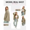 imageEXLURA Womens Corduroy Shirts Oversized Button Down Long Sleeve Jacket Shackets Loose Blouses Fall Casual OutfitsKhaki