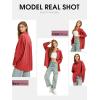 imageEXLURA Womens Corduroy Shirts Oversized Button Down Long Sleeve Jacket Shackets Loose Blouses Fall Casual OutfitsRed