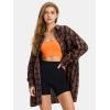 imageEXLURA Womens Plaid Flannel Shacket Long Sleeve Button Down Shirts Long Jackets Oversized Spring Fashion Outfits 2025 ClothesBrown Blue
