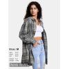 imageEXLURA Womens Plaid Flannel Shacket Long Sleeve Button Down Shirts Long Jackets Oversized Spring Fashion Outfits 2025 ClothesGrey Green