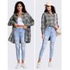 imageEXLURA Womens Plaid Flannel Shacket Long Sleeve Button Down Shirts Long Jackets Oversized Spring Fashion Outfits 2025 ClothesGrey Green