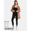 imageEXLURA Womens Plaid Flannel Shacket Long Sleeve Button Down Shirts Long Jackets Oversized Spring Fashion Outfits 2025 ClothesOrange Red