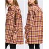 imageEXLURA Womens Plaid Flannel Shacket Long Sleeve Button Down Shirts Long Jackets Oversized Spring Fashion Outfits 2025 ClothesOrange Red