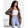 imageEXLURA Womens Plaid Flannel Shacket Long Sleeve Button Down Shirts Long Jackets Oversized Spring Fashion Outfits 2025 ClothesYellow Brown