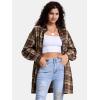 imageEXLURA Womens Plaid Flannel Shacket Long Sleeve Button Down Shirts Long Jackets Oversized Spring Fashion Outfits 2025 ClothesYellow Brown