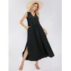 imageEXLURA Womens VNeck Sleeveless Casual Loose DressBlack