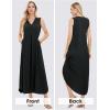 imageEXLURA Womens VNeck Sleeveless Casual Loose DressBlack