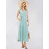 imageEXLURA Womens VNeck Sleeveless Casual Loose DressGrey Green