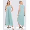 imageEXLURA Womens VNeck Sleeveless Casual Loose DressGrey Green