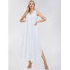 imageEXLURA Womens VNeck Sleeveless Casual Loose DressWhite