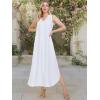 imageEXLURA Womens VNeck Sleeveless Casual Loose DressWhite