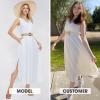 imageEXLURA Womens VNeck Sleeveless Casual Loose DressWhite