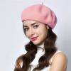 imageEXLURA Wool Beret Artist Hat French Hat Casual Solid Color Winter Hat for Women