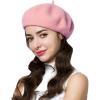 imageEXLURA Wool Beret Artist Hat French Hat Casual Solid Color Winter Hat for Women