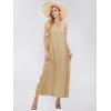 imageEXLURA Womens 2024 Summer Casual Sleeveless Beach Maxi Dress Plus Size Flowy Long Dress with Pockets Vacation OutfitKhaki