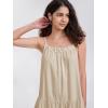 imageEXLURA Womens 2024 Summer Spaghetti Strap Casual Tiered Mini Dress Boho Beach Babydoll Petite Dress SundressesApricot