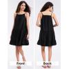 imageEXLURA Womens 2024 Summer Spaghetti Strap Casual Tiered Mini Dress Boho Beach Babydoll Petite Dress SundressesBlack
