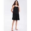 imageEXLURA Womens 2024 Summer Spaghetti Strap Casual Tiered Mini Dress Boho Beach Babydoll Petite Dress SundressesBlack