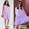 imageEXLURA Womens 2024 Summer Spaghetti Strap Casual Tiered Mini Dress Boho Beach Babydoll Petite Dress SundressesPurple
