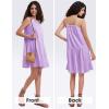 imageEXLURA Womens 2024 Summer Spaghetti Strap Casual Tiered Mini Dress Boho Beach Babydoll Petite Dress SundressesPurple