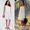imageEXLURA Womens 2024 Summer Spaghetti Strap Casual Tiered Mini Dress Boho Beach Babydoll Petite Dress SundressesWhite