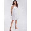 imageEXLURA Womens 2024 Summer Spaghetti Strap Casual Tiered Mini Dress Boho Beach Babydoll Petite Dress SundressesWhite