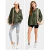 imageEXLURA Womens Casual Long Sleeve Sweatshirts Hoodies Loose Button Pullover Top Trendy Fall Outfits with PocketArmy Green