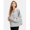 imageEXLURA Womens Casual Long Sleeve Sweatshirts Hoodies Loose Button Pullover Top Trendy Fall Outfits with PocketGrey