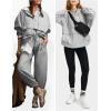 imageEXLURA Womens Casual Long Sleeve Sweatshirts Hoodies Loose Button Pullover Top Trendy Fall Outfits with PocketGrey