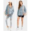 imageEXLURA Womens Casual Long Sleeve Sweatshirts Hoodies Loose Button Pullover Top Trendy Fall Outfits with PocketLight Blue