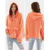 imageEXLURA Womens Casual Long Sleeve Sweatshirts Hoodies Loose Button Pullover Top Trendy Fall Outfits with PocketOrange
