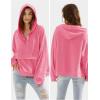 imageEXLURA Womens Casual Long Sleeve Sweatshirts Hoodies Loose Button Pullover Top Trendy Fall Outfits with PocketPink