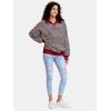 imageEXLURA Womens Oversized Sweatshirt for Women 2024 Fall Button Striped Long Sleeve Shirts Hoodies Preppy Top Y2K OutfitsKhaki Navy Blue