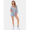 imageEXLURA Womens Oversized Sweatshirt for Women 2024 Fall Button Striped Long Sleeve Shirts Hoodies Preppy Top Y2K OutfitsPink Blue