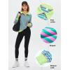 imageEXLURA Womens Oversized Sweatshirt for Women 2024 Fall Button Striped Long Sleeve Shirts Hoodies Preppy Top Y2K OutfitsPink Green